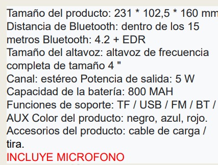 PARLANTE PORTATIL YD-668H LUMIC GAR: 3 MESES