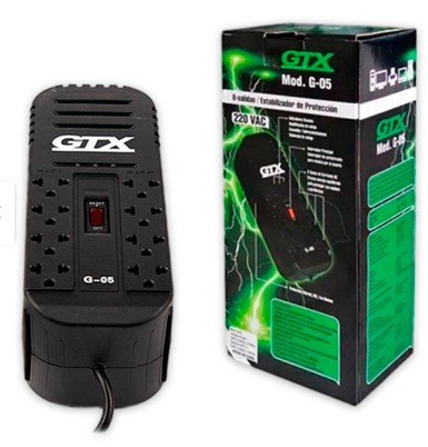 ESTABILIZADOR GTX MOD G-05,8SALIDAS,1200VA-AVR HALION GAR: 3 MESES