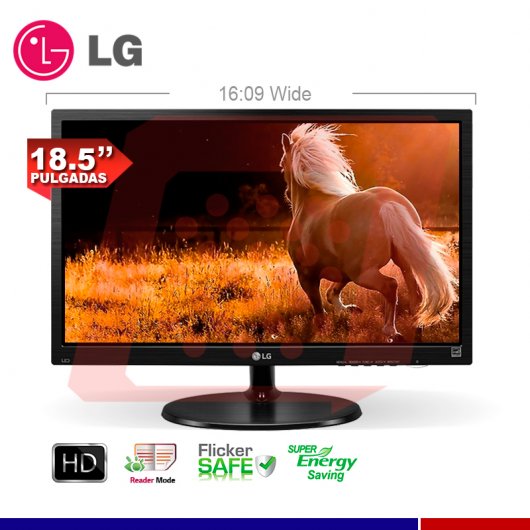 MONITOR LG 18.5'' LED 19M38A-B WIDE BLACK (PN 19M38A-B) ASHI GAR: 12 MESES