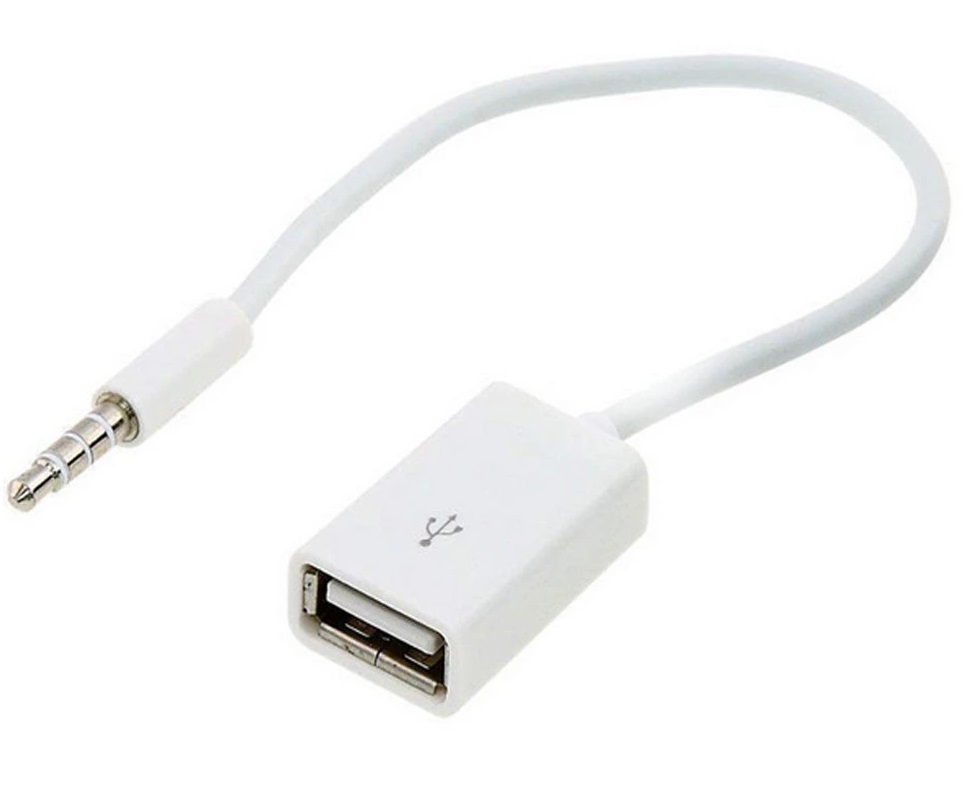 CABLE ADAPTADOR STEREO A USB HEMBRA BLANCO 10CM