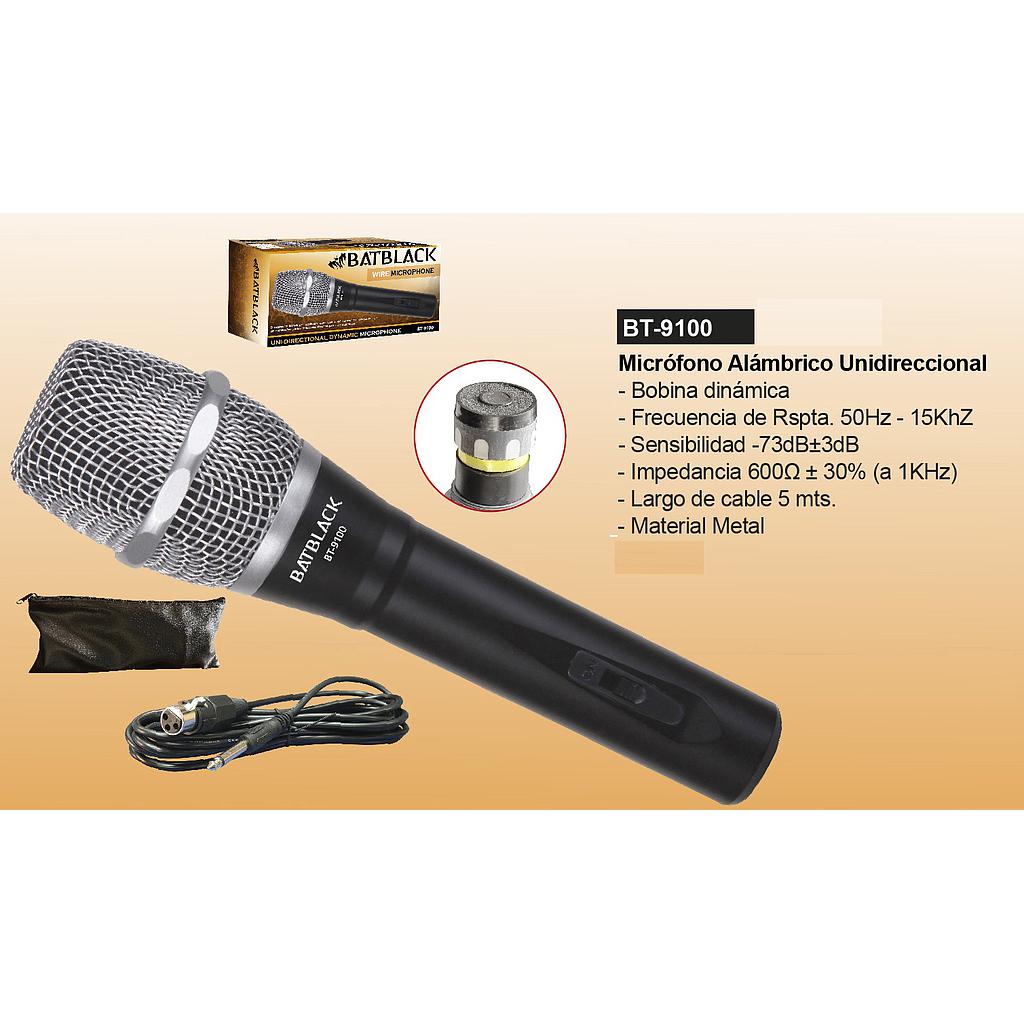 MICROFONO EXTERNO ALAMBRICO UNI DIRECCIONAL BT-9100 BATBLACK GAR:NO APLICA AREA 3