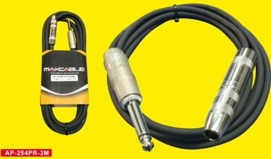 CABLE EXTENSION STEREO MONO 6.3MM A JACK MONO 6.3MM 3 METROS AP-254PR-3M