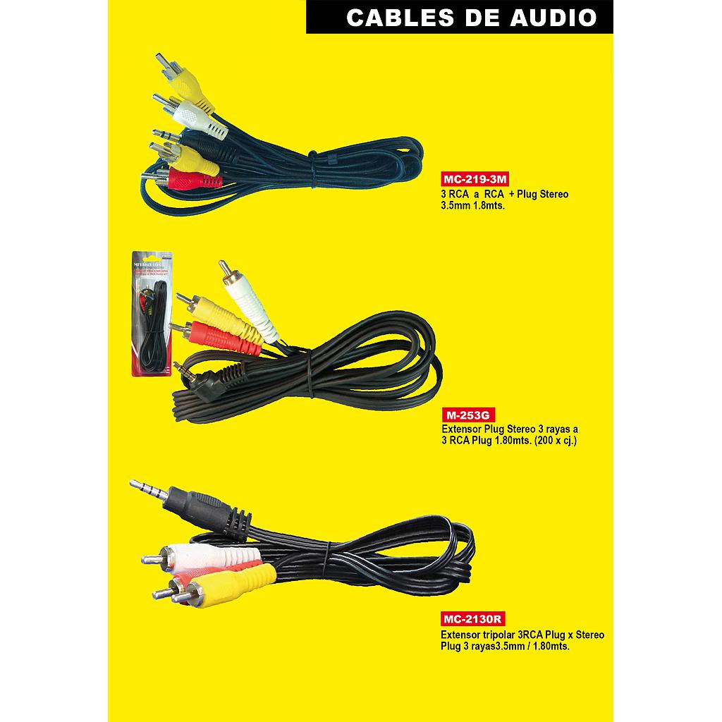 CABLE 3 RCA A RCA+STEREO DE 1.80 METROS MC-219-3M