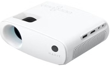 PROYECTOR MULTIMEDIA HAVIT PJ207 PRO BLANCO 110ANSI LUMENS 2.69”LCD ANDROID-TV,1080P WIFI HDMI, AV C 