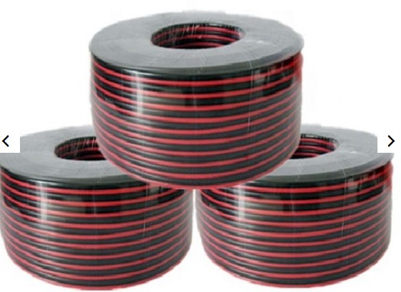 CABLE AUDIO P/PARLANTE ROJO Y NEGRO, 2X16 100METROS