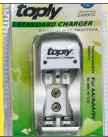 CARGADOR DE 2 PILAS 1.2V  AA/AAA/9V NI-HM 200ma TOPLY