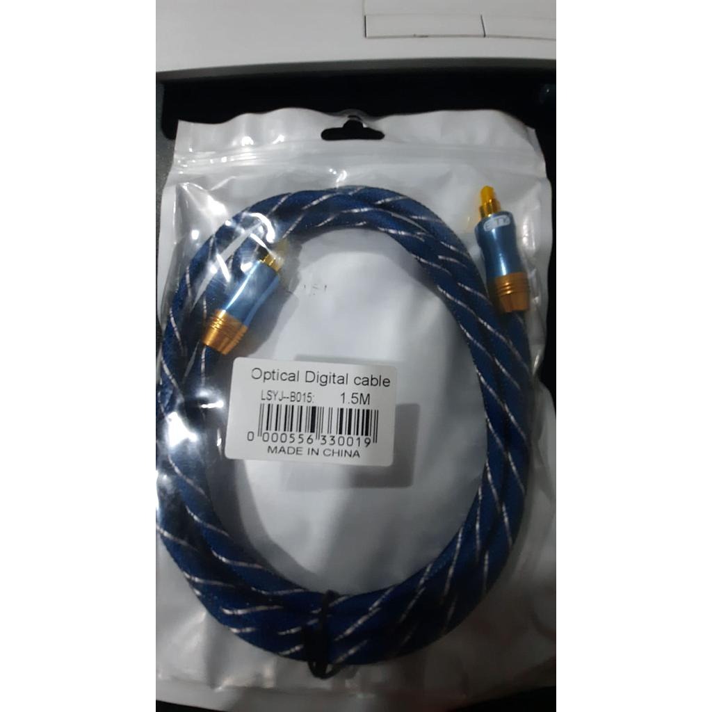 CABLE AUDIO OPTICO EN MALLA CONECTOR METALICO 1.50 MTR