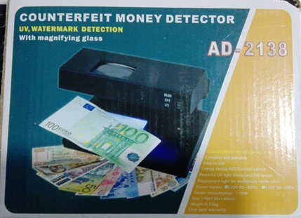 DETECTOR DE BILLETE MOD. AD-2138 S/MARCA: GAR: 2 MESES