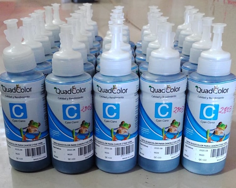 TINTA COMPATIBLE 100 ML CIAN QUAD COLOR QC-122 CANON COMPATIBLE