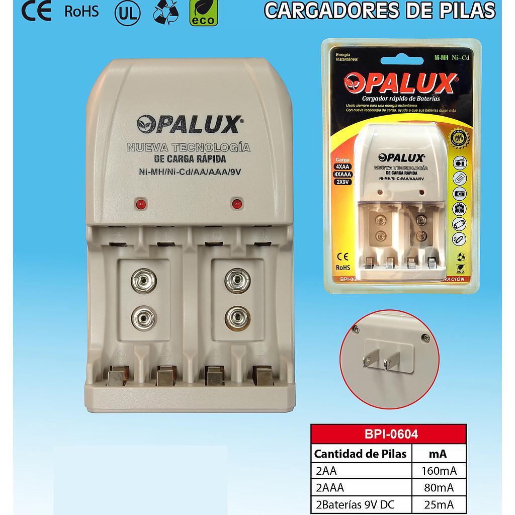 CARGADOR DE PILAS AA/AAA/9V OPALUX BPI-0604 GAR: 1 MES AREA 6