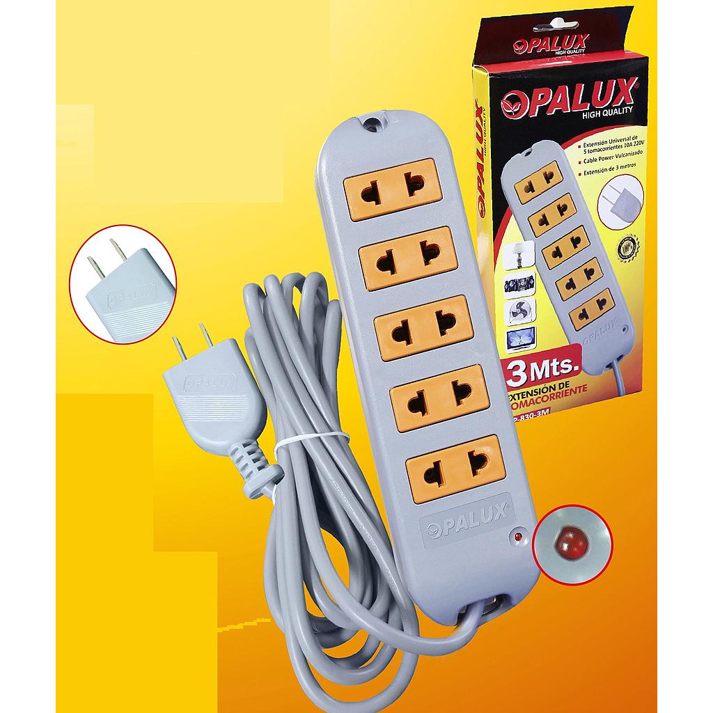 EXTENCION DE CORRIENTE VULCANIZADO OPALUX 5 TOMAS OP-830-5M GAR: 1 MES