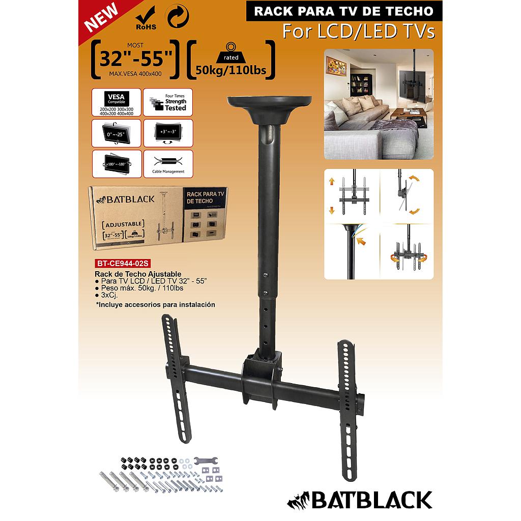 RACK DOBLE BRAZO PARA TV 32"-55" MAX 50KG BT-CE944-02S BATBLACK AREA 2