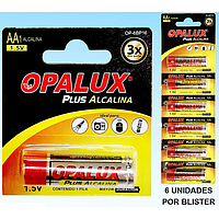 PILAS ALCALINAS AA 1.5V OPALUX BLISTER OP-6BP16 (X UNIDAD) AREA 6