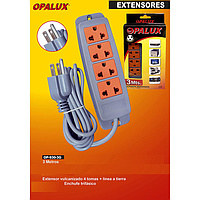 EXTENSION 3MT VULCANIZADO 4 TOMAS + LINEA TIERRA OP-930-3G OPALUX GAR:NO APLICA LOCAL5