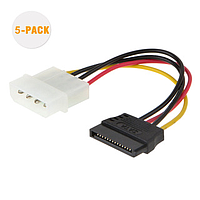 CABLE ADAPTADOR  (Molex macho a conector SATA hembra HDD/SSD, 2 x 15 cm)