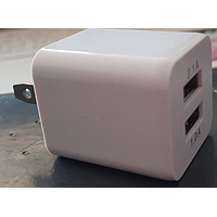ADAPTADOR CABEZAL ESPIGA PLANA C/2 ENTRA USB 5V 1A--2.1A BLANCO GAR: NO APLICA